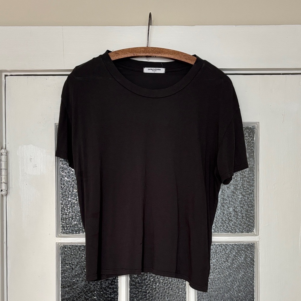 Perfect White Tee Harley Cotton Boxy Crew - Charcoal Black